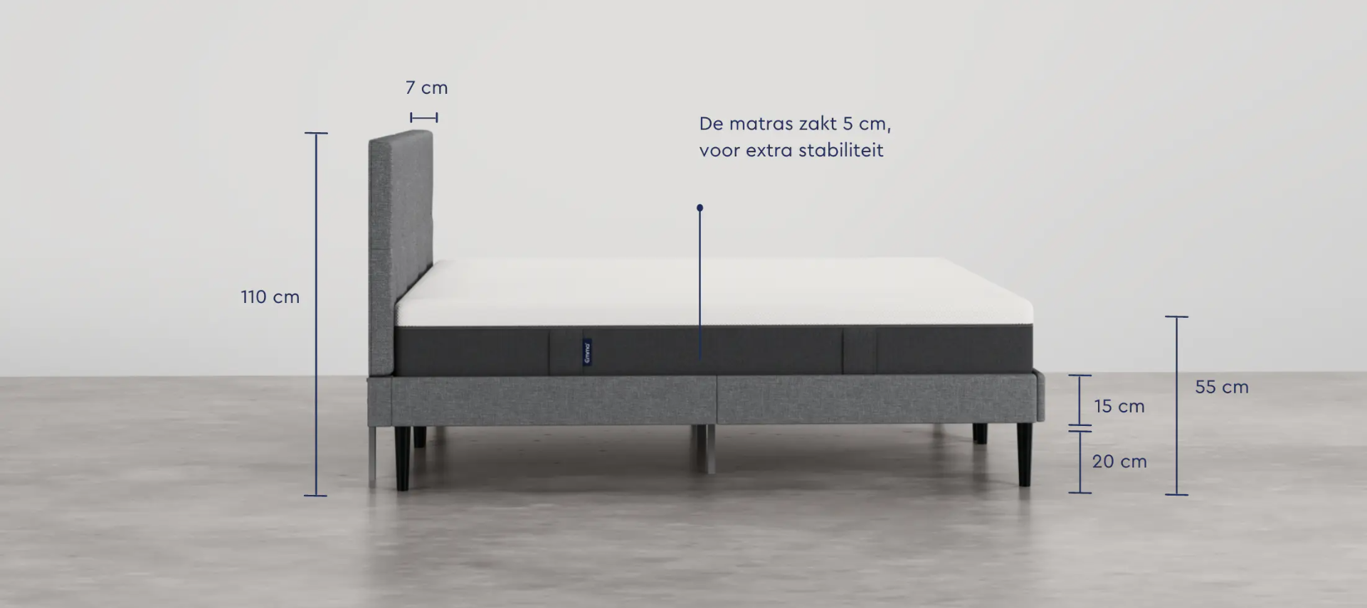 Emma Original Bed: hoogtes